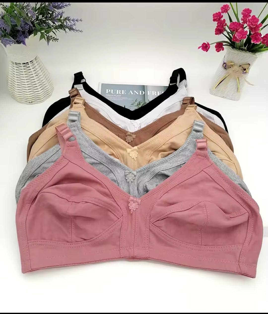 50% OFF | PACK OF 3 IMPORTED PURE STRETCHABLE COTTON BRA