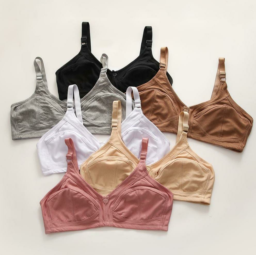50% OFF | PACK OF 3 IMPORTED PURE STRETCHABLE COTTON BRA
